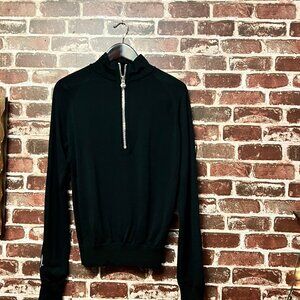 BALR. Black Quarter-Zip Logo Sweater